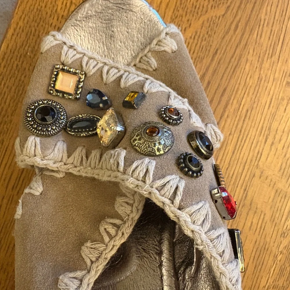 Mou jewel wood heel sandals - Picture 7 of 8